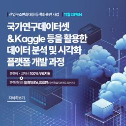 코리아IT아카데미 대전점 국가연구데이터셋 & Kaggle 등을 활용한 데이터 분석 및 시각화 플랫폼 개발 과정  2회차 | 